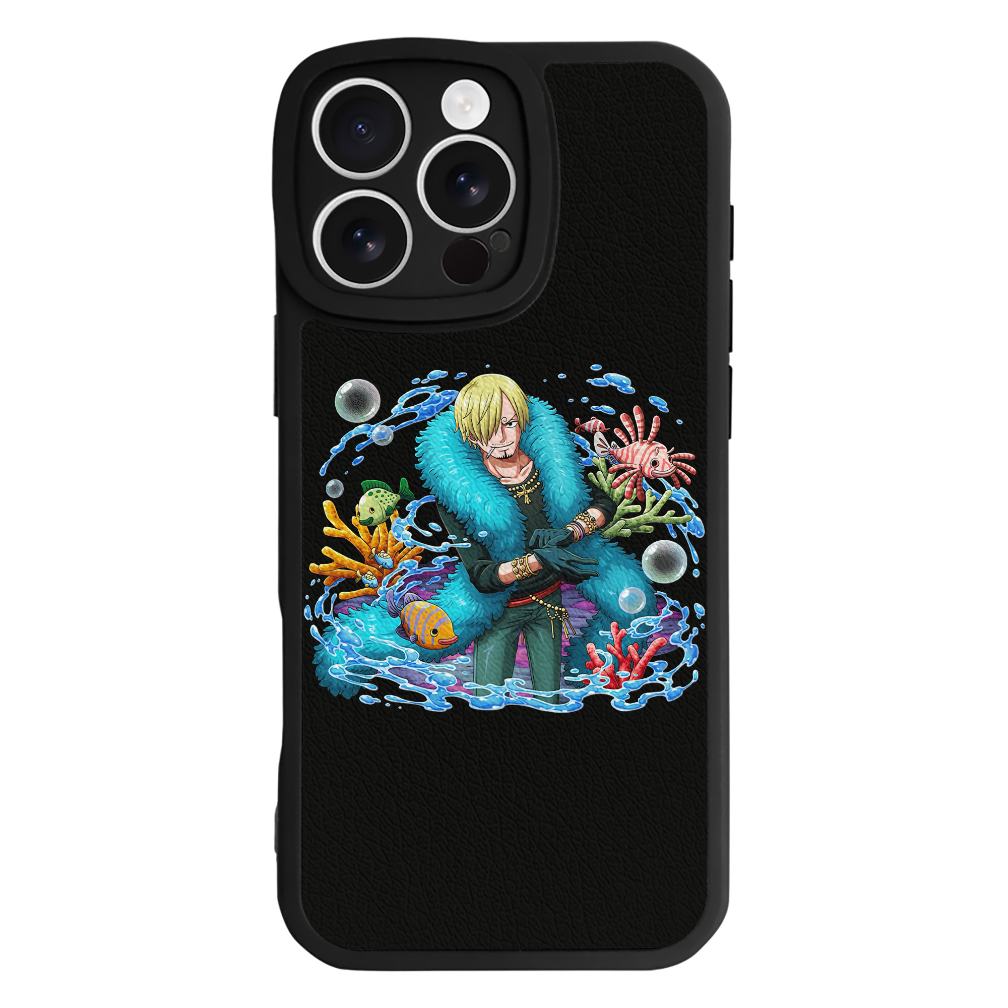 （画像用） ワンピース サンジ ONE PIECE Sanji 【iPhone 16シリーズ対応】シリコンスマホケース（レザー調） 材質：シリコン